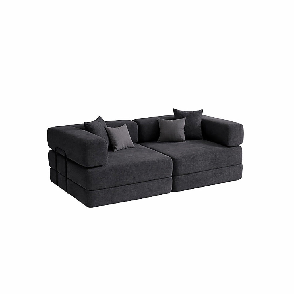 Canapé Convertible Modulable LINÉO Auron – Design Contemporain en Tissu Anthracite